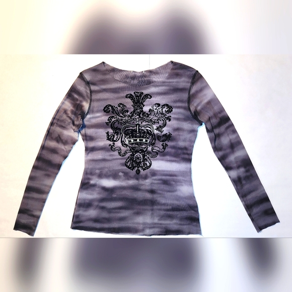 Sheer mesh long sleeve Crown embellishment Med Petit Pois by Viviana G - Picture 1 of 4